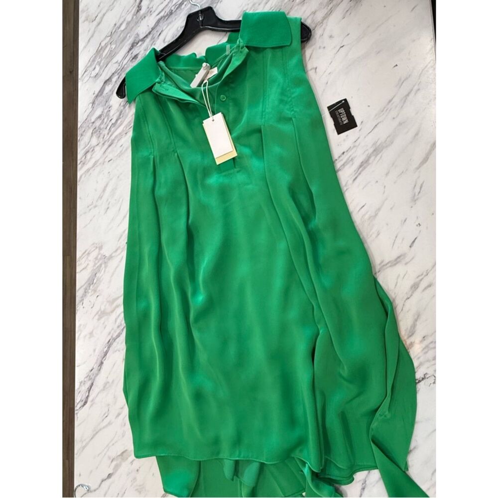 Ramy Brook Vibrant Green Sleeveless High-Low Dress